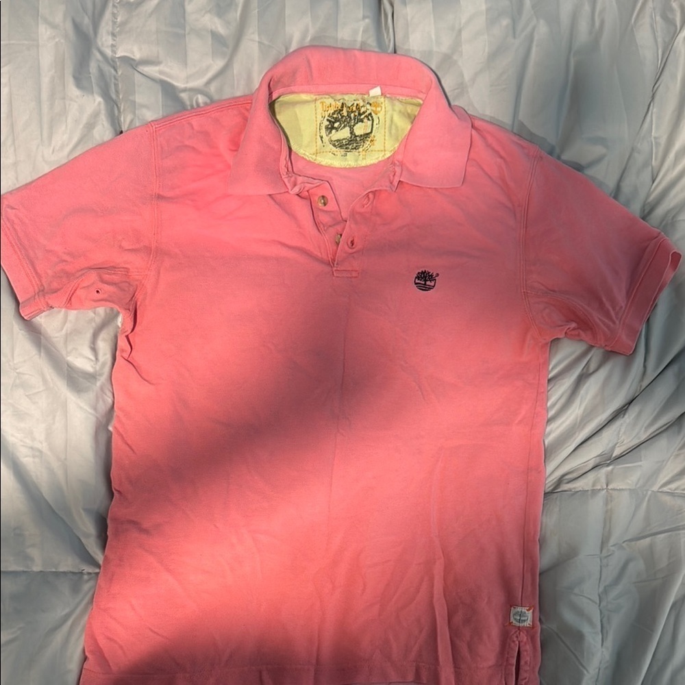 Timberland Men's Pink Polo Shirt